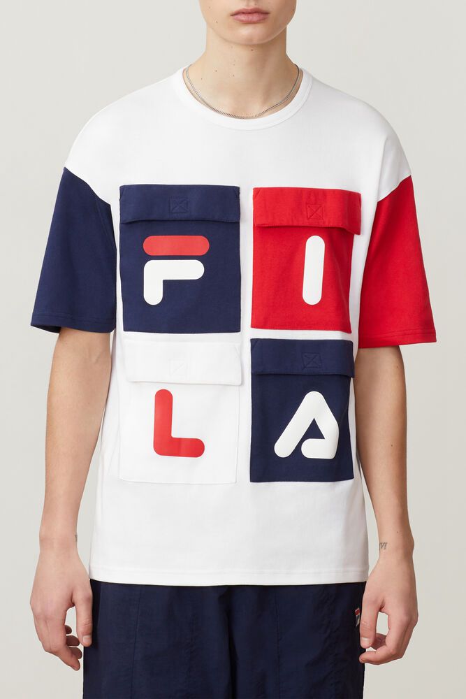 Fila Hakon T-Shirt White - Mens - 07856NFVG